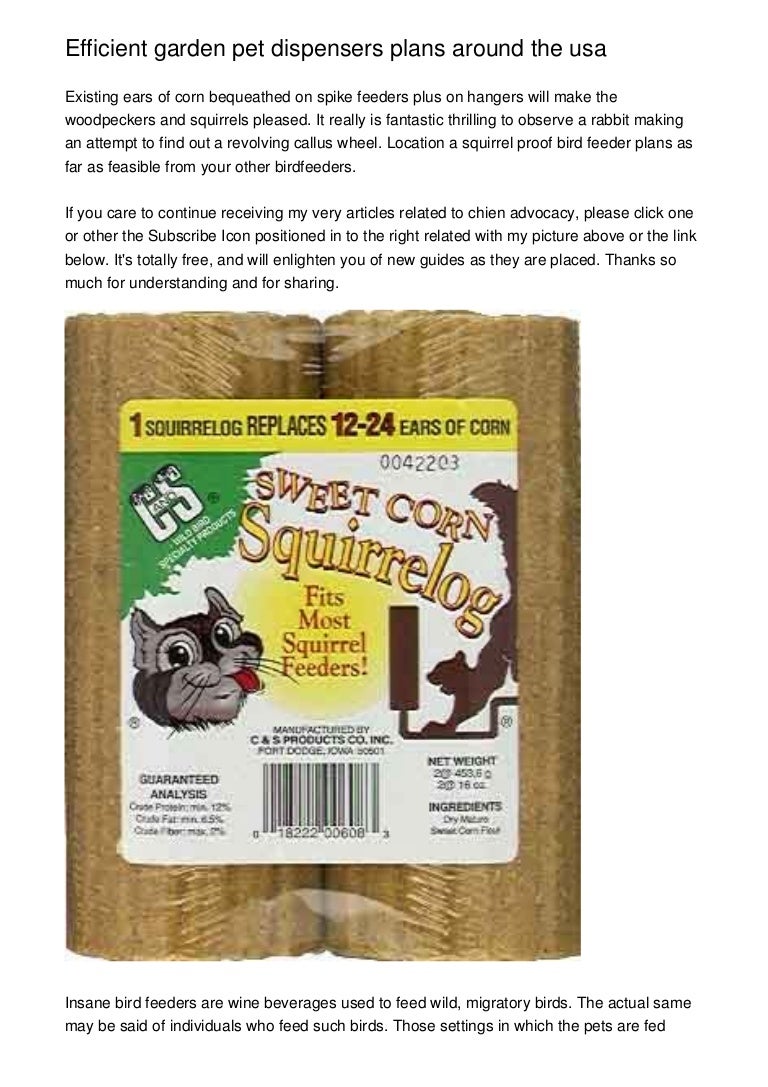 Efficient Garden Pet Dispensers Plans Around The Usa