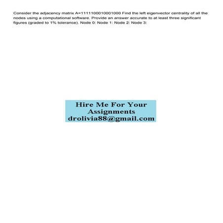 Consider the adjacency matrix Apath dM8639c0225.pdf
