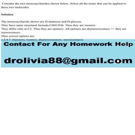 Consider the two monosaccharides shown below. Select all the terms th.pdf
