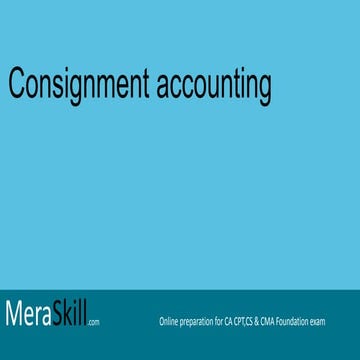 Consignment accounting
