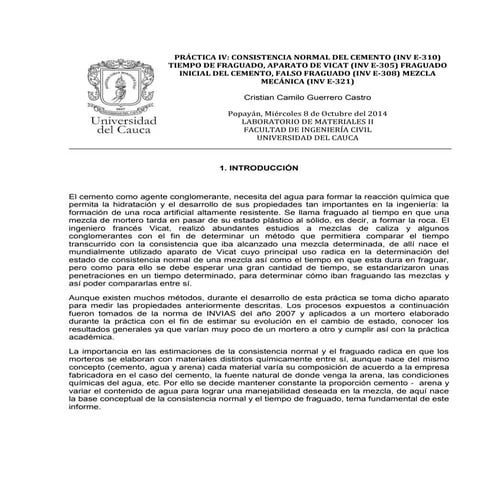 Consistencia normal y fraguado