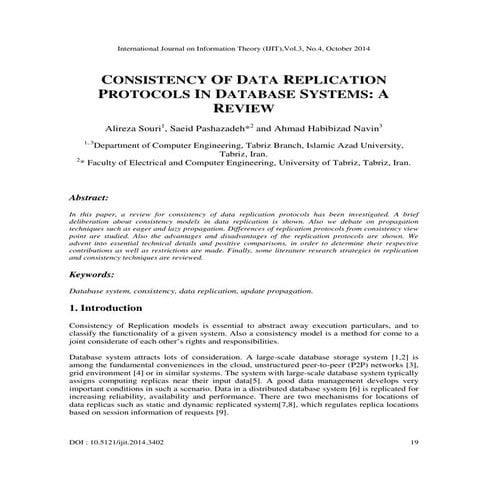 Consistency of data replication