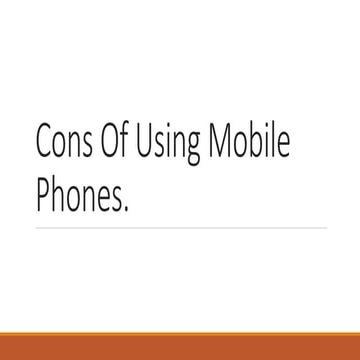 Cons of using mobile phones in classroom