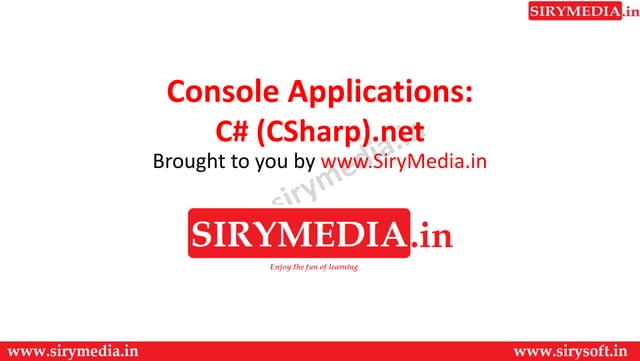 Console applications IN C#