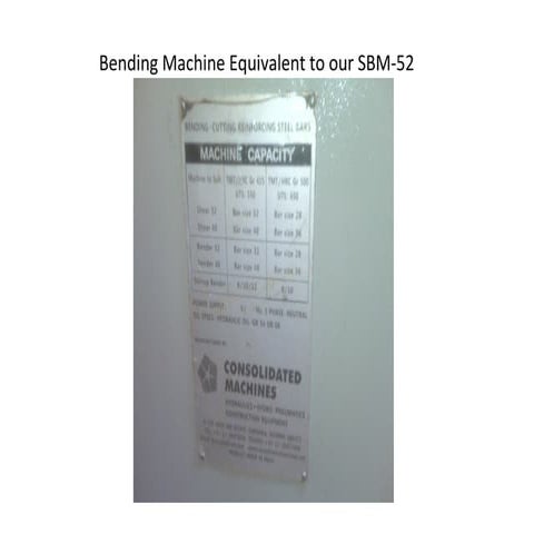 Consolidated machines' bending machine ppt