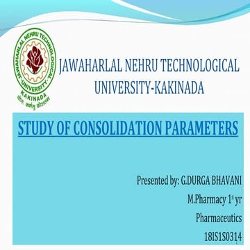 Study of consolidation parameters