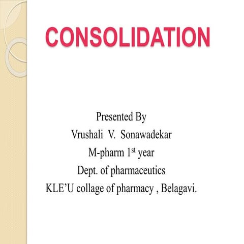 Consolidation seminar......
