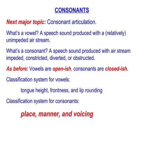Consonants