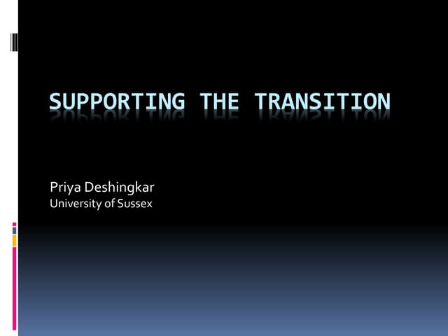 Supporting the livelihood transition: jobs, migration, women and girls 