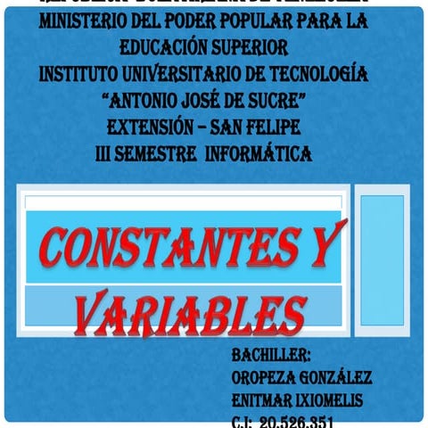 Constantes y variables enitmar