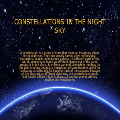 Constellations in the night sky