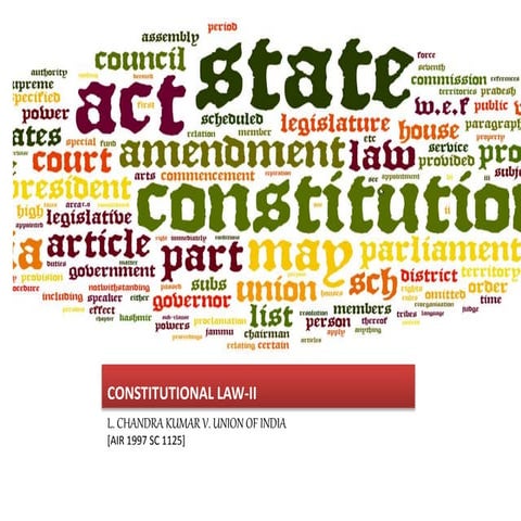 L. Chandra Kumar v/s U.O.I [A.I.R 1997 SC 1125]- IRAC | DOCX