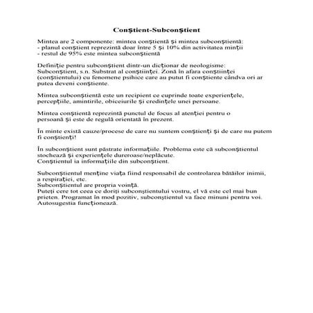 Constient subconstient