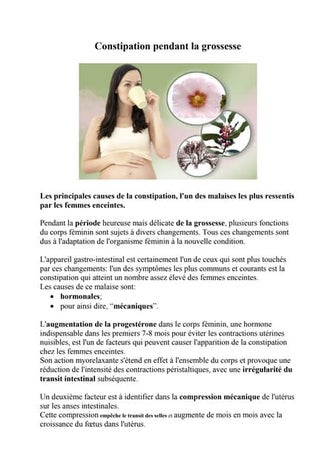 Constipation pendant la grossesse