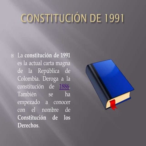 Estructura de la constitución política de colombia 1991 | PDF