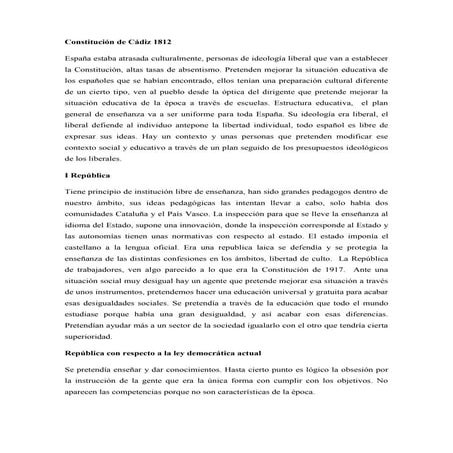 Constitución de cádiz 1812