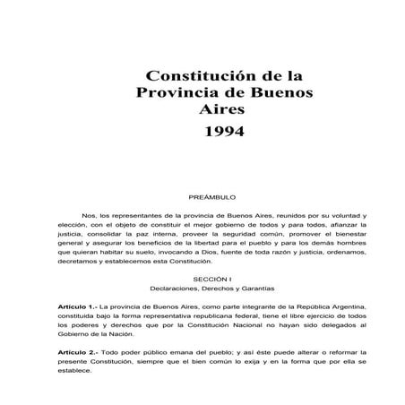 Constitución de la Provincia de Buenos Aires www.iestudiospenales.com.ar