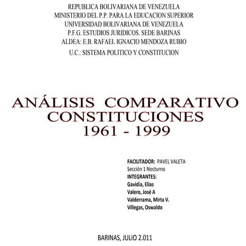 Constituciones 1961 1999