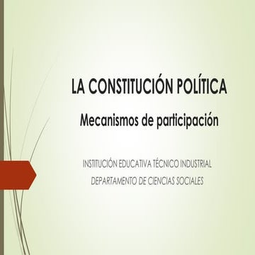 Constitucion politica y mecanismos de participacion