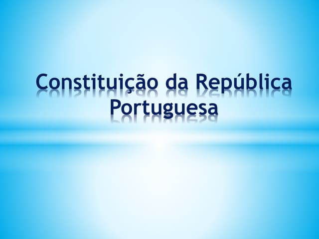 Constituição da republica portuguesa