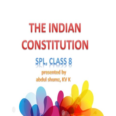 The Indian Constitution, SPL class 8, cbse