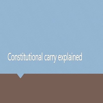 Constitutional carry explained