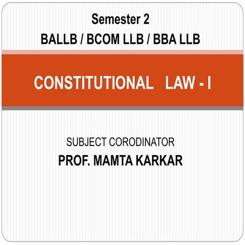 Constitutional Law I Session 1 Pptx