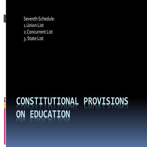 Constitutional provisions on education