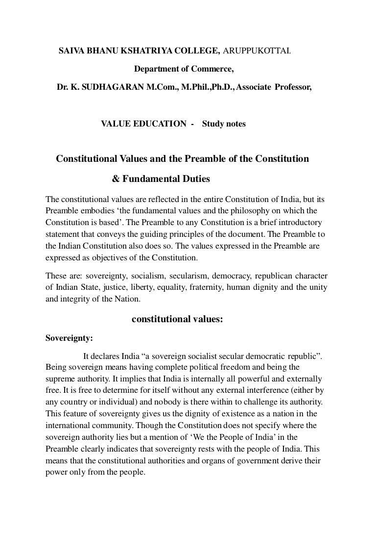 Constitutional values