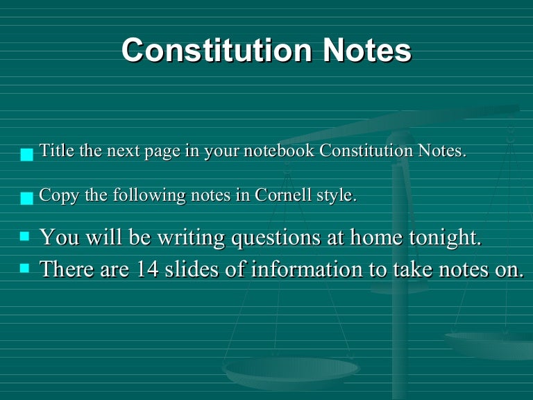Constitution Notes