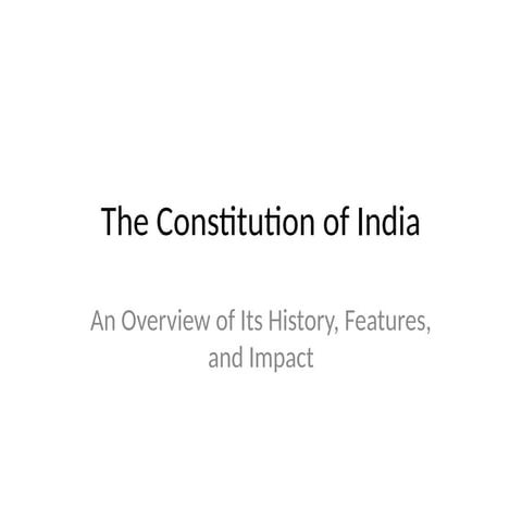 Introduction To The Constitution Of India Pptx