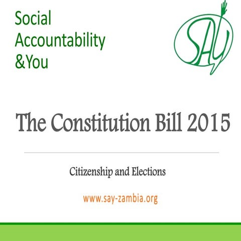 The Constitution of Zambia (Amendment)Bill l2015