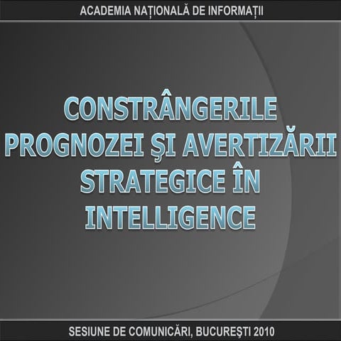 Constrangerile prognozei