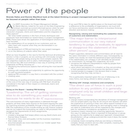 Latest thinking in project management (a 2008 view)! - RICS Article