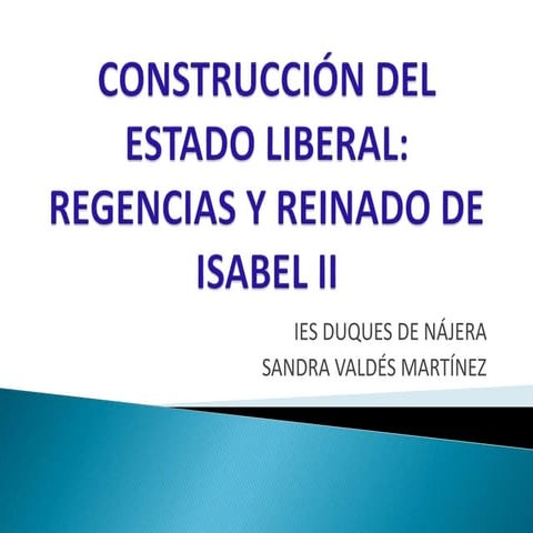 Construcción del Estado liberal: regencias y reinado de Isabel II