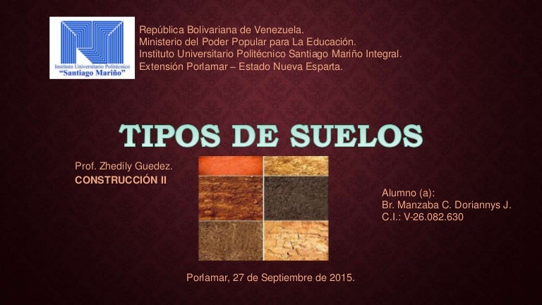 Construcción II - Tipos de Suelo