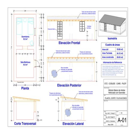 Construccion adobe y geomalla   planos
