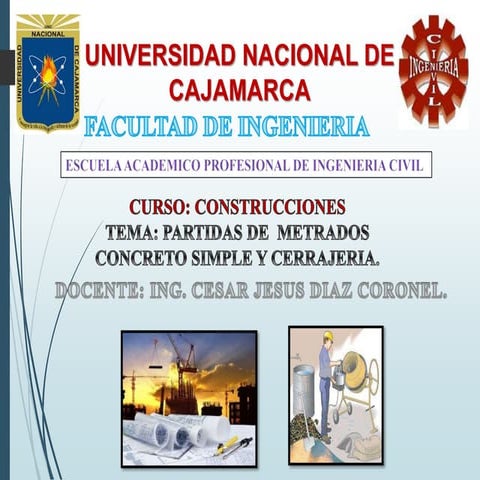 PARTIDAS DE METRADOS Construcciones concreto simple y cerrajería