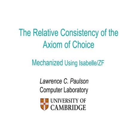 The Relative Consistency of the Axiom of Choice — Mechanized Using Isabelle/ZF