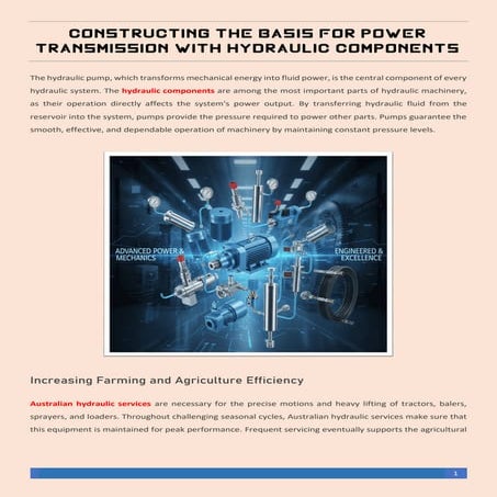 Constructing the Basis for Power Transmission with Hydraulic Components