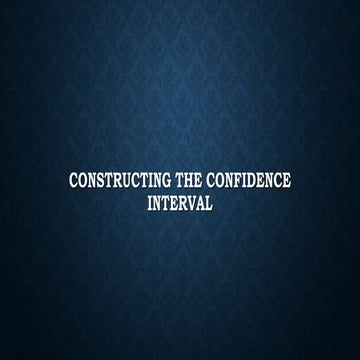 Constructing The Confidence Interval Pdf