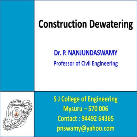 Construction-Dewatering Techniques and Methods
