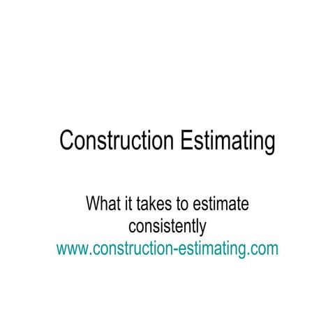 Construction Estimating