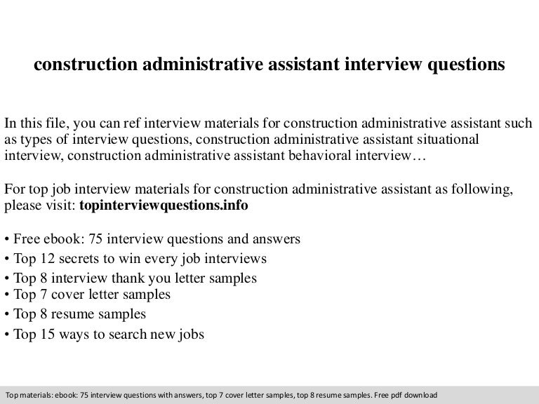 construction administrative assistant interview questions - Construction Administrative Assistant Resume construction administrative assistant interview questions - Construction Administrative Assistant Resume