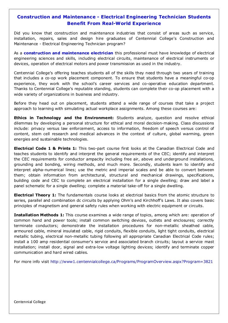 Construction and Maintenance Electrical Engineering