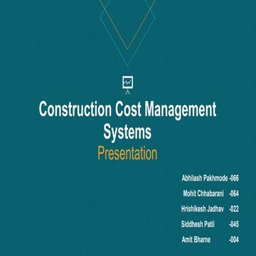 Construction Cost Management Systems - RICSSBE 