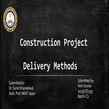 Construction project delivery methods