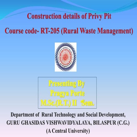 Construction detail of privy pit