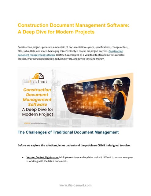 Construction Document Management Software A Deep Dive into the Digital ...