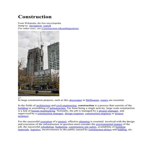 Construction economic